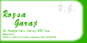 rozsa garaj business card